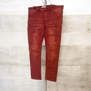 Trendy Red Men's Skinny Jeans